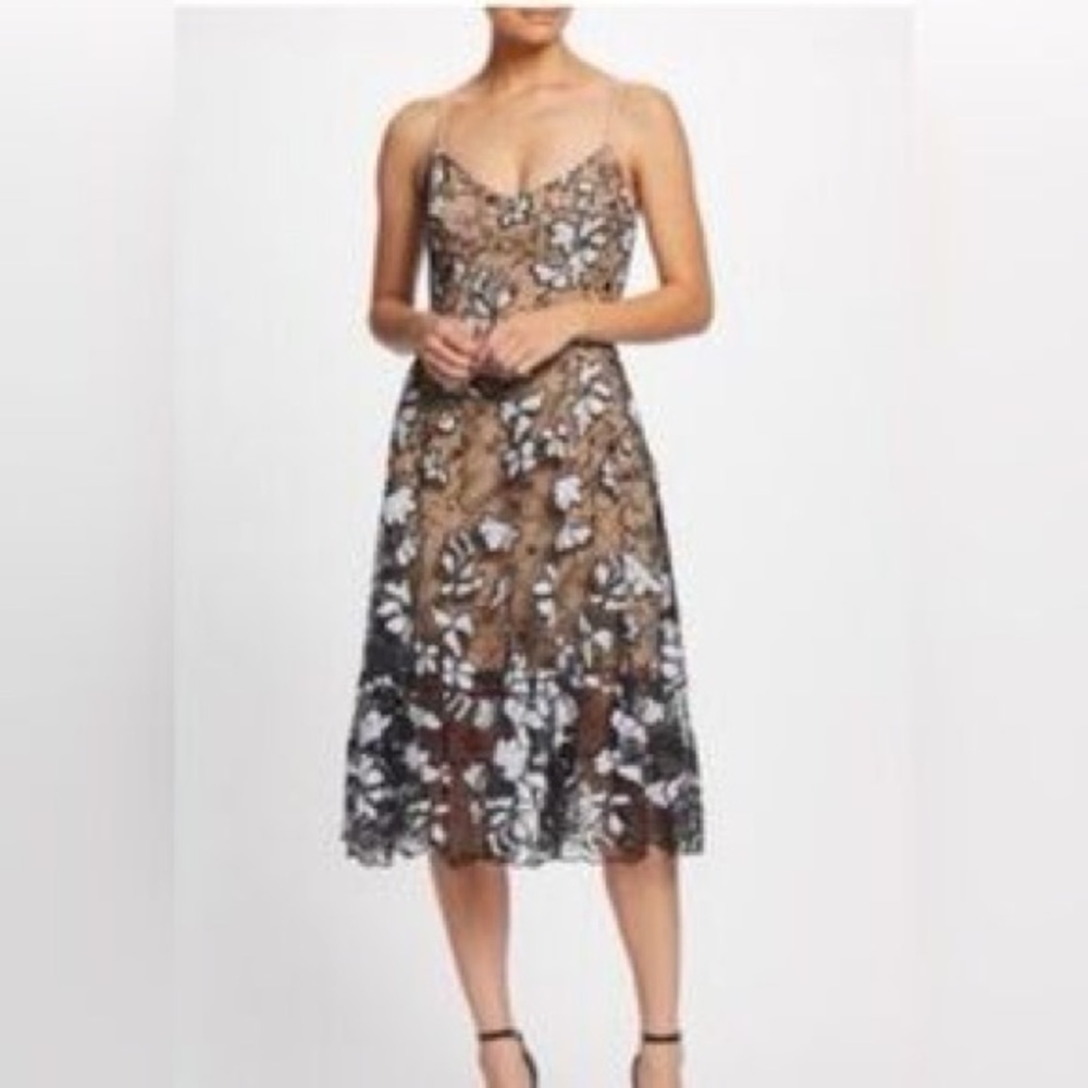 Dress the Population sequined floral midi dress